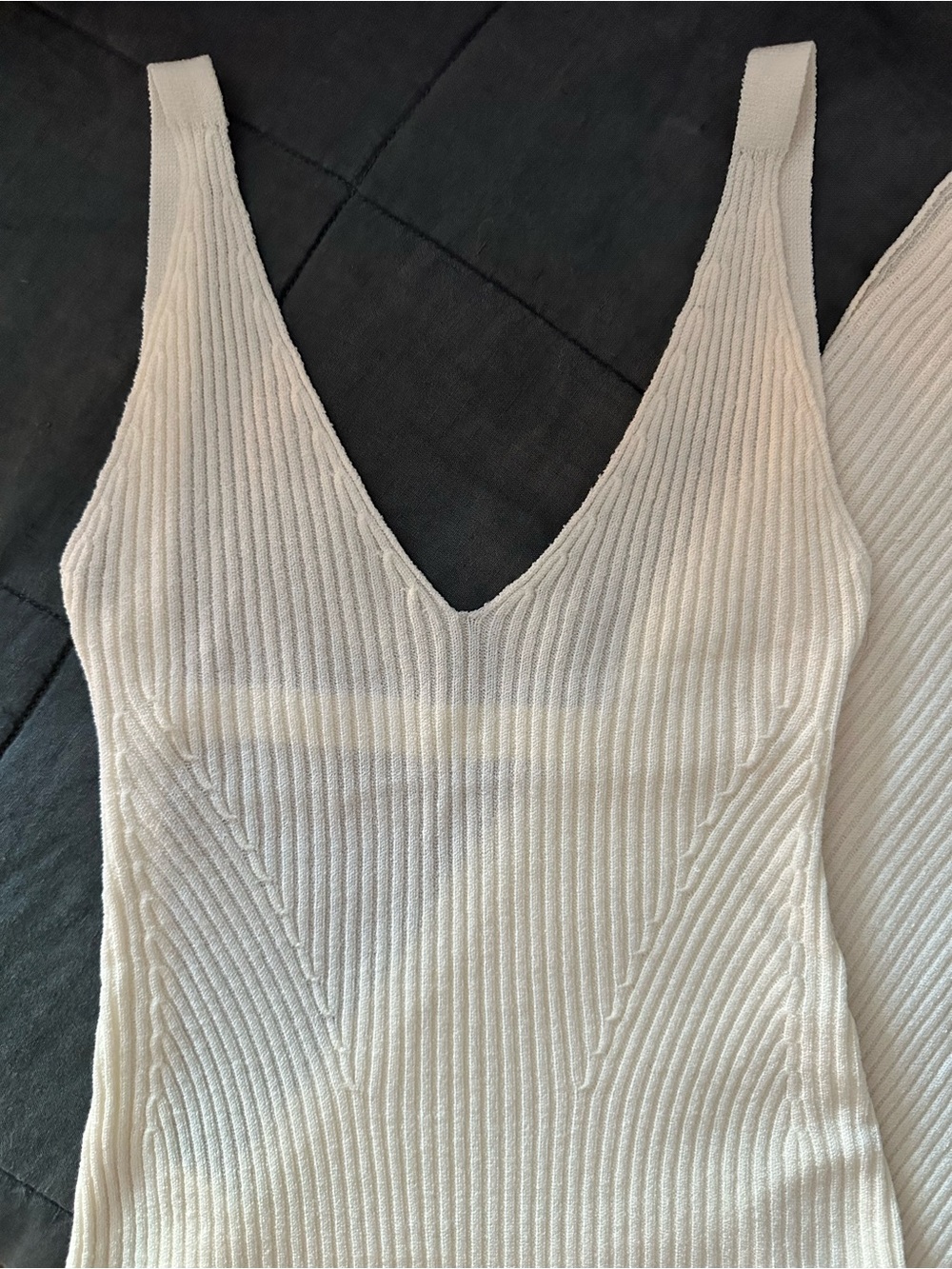Flook The Label Skylar Off White Ivory Ribbed Cutout Midi Dress Women’s Size S - Picture 11 of 17